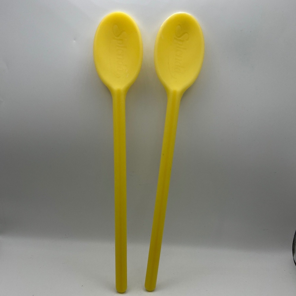 Splenda Yellow Mixing Spoon Lot of 2 Promotional Item 90s Y2K